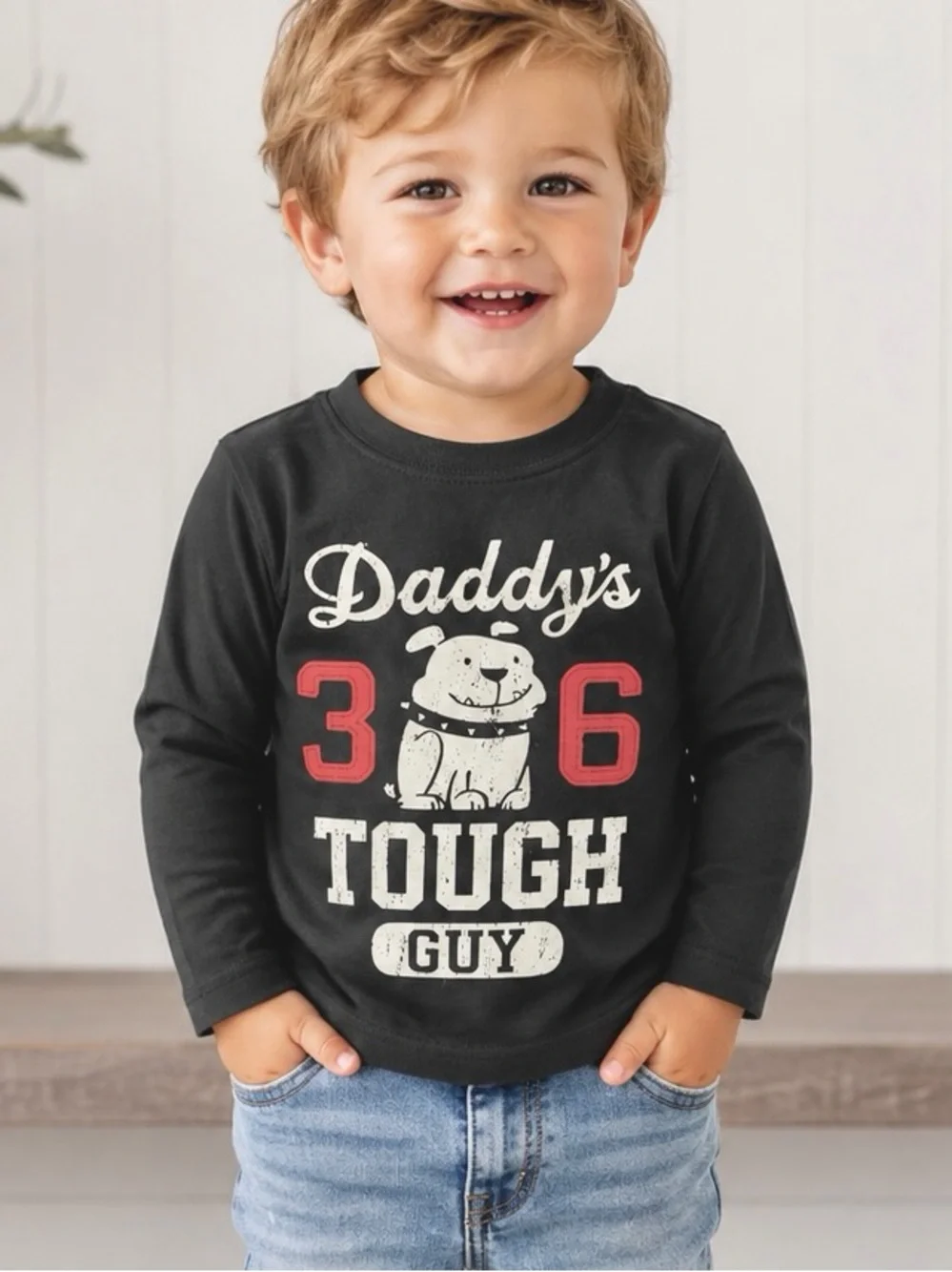 NWT Carter’s Daddy’s Tough Guy Bulldog Long Sleeve Tee Size 3T